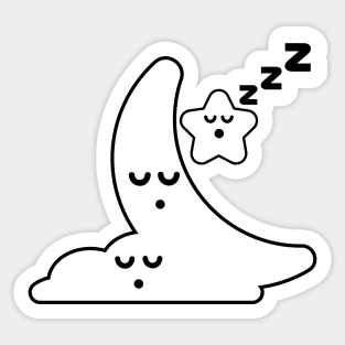 Sleepy Cloud Moon Star Sticker